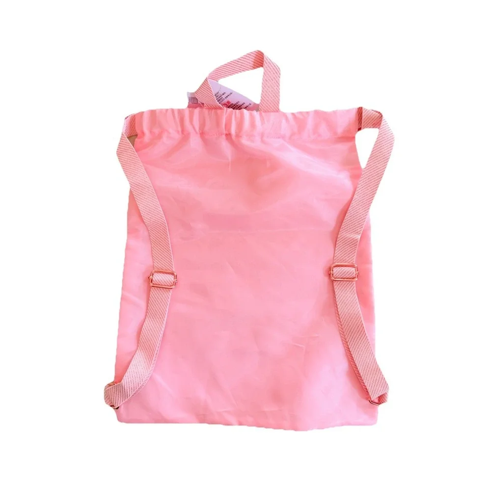 NWT Disney Bibbidi Bobbidi Boutique Pink Drawstring Backpack Bag Kids